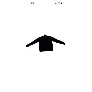 Michael Kors Mens Black Waffle Knit Quarter Zip Pullover Sweater Mock Neck Siz M
